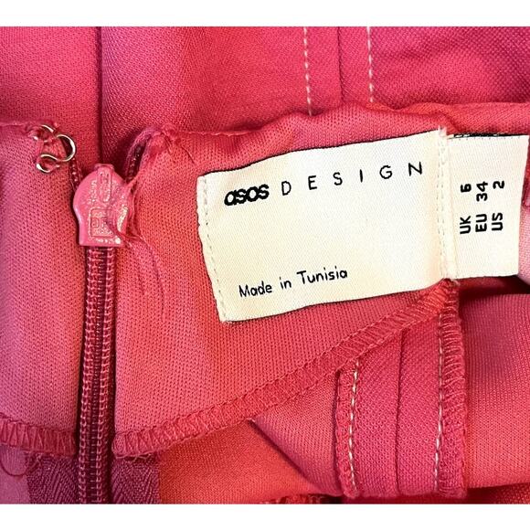 Asos Design Corset Skater Mini Dress Pink Size 2 - Picture 6 of 10